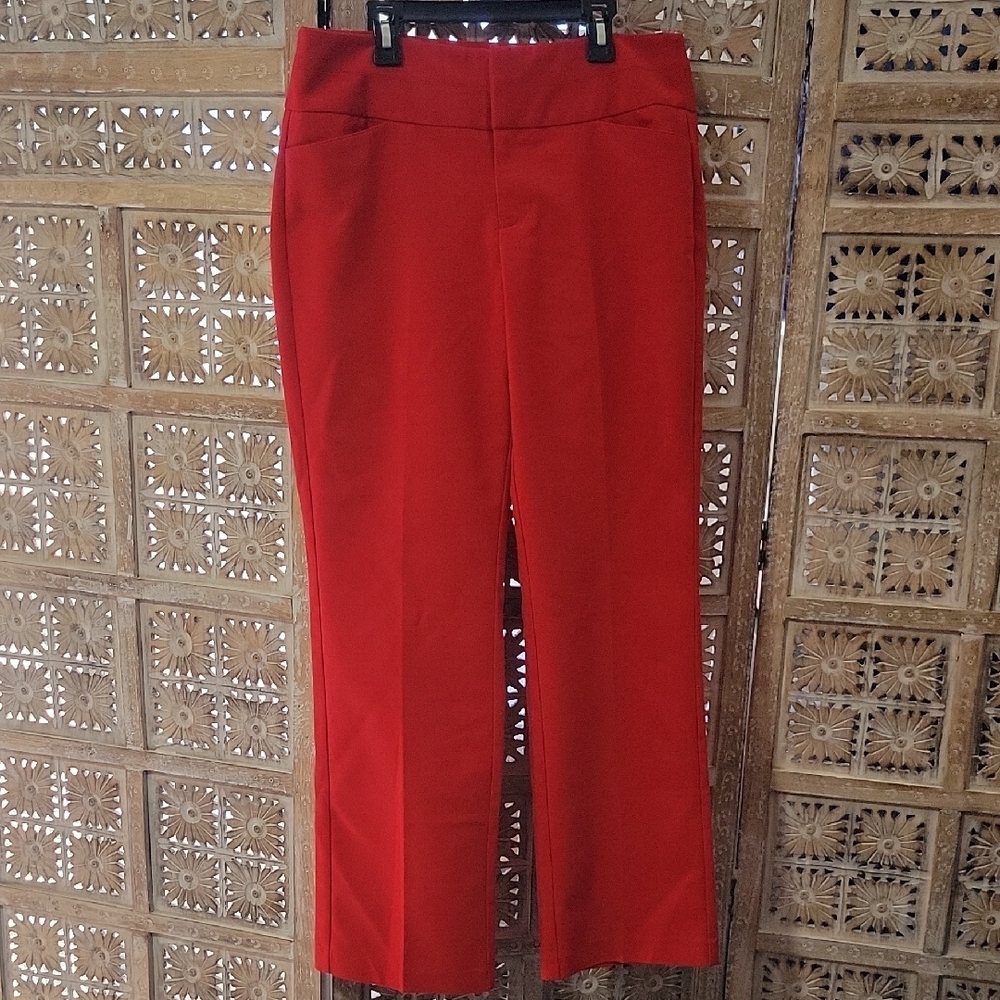 Elle Salsa Red Straight Leg Pants Trousers Sz 10